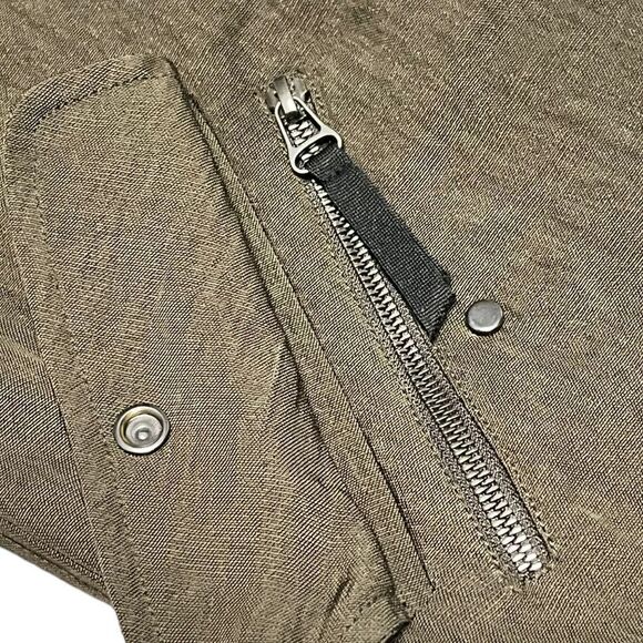 Women’s HELMUT & LANG Olive green high twist nylon bomber jacket size medium - Picture 6 of 14